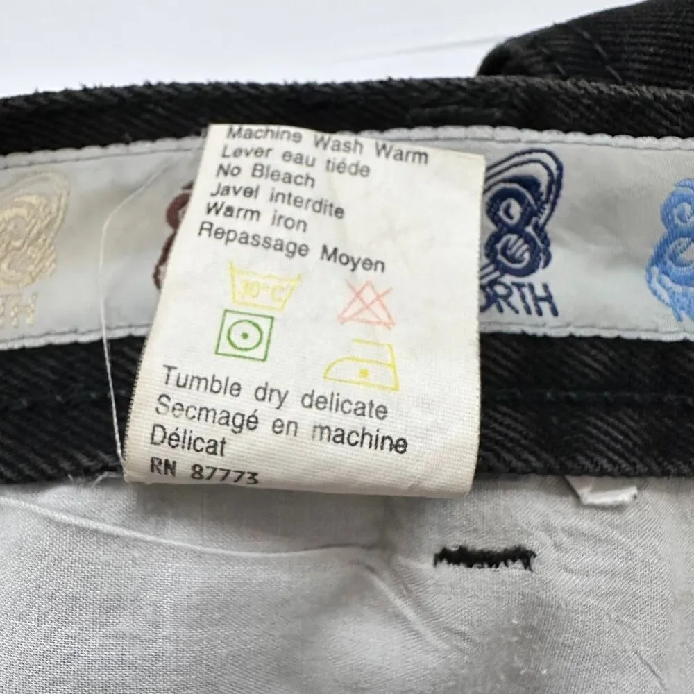 Vintage 88 North Black Denim Carpenter Shorts Y2K Skate Baggy Mens 36 Streetwear